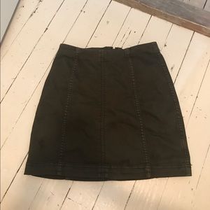 Tight green khaki material mini skirt Free people