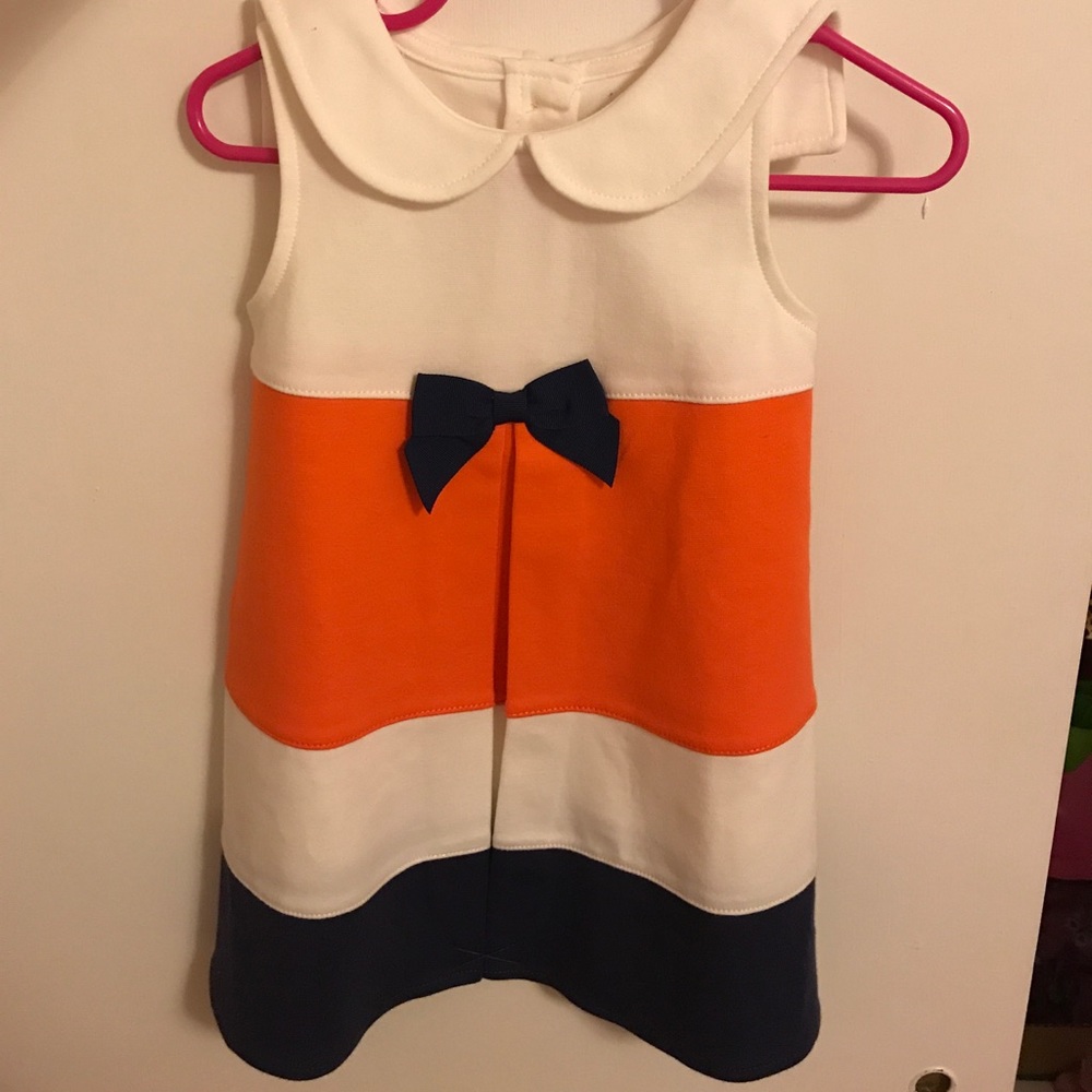 Gymboree dress white orange and navy blue nwot