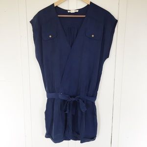 Silk Navy Romper