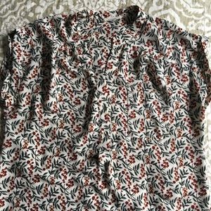 Pleione Printed Short-Sleeve Blouse