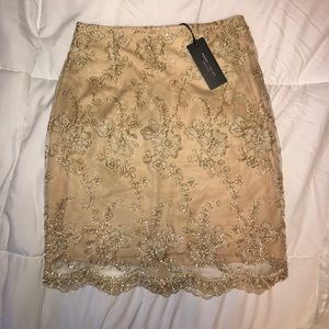 Gold Detailed Pencil Skirt