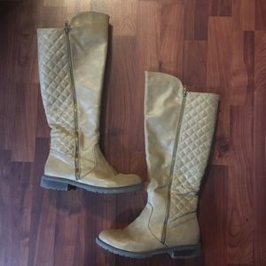 Knee high zip up boots