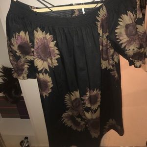 sunflower off the shoulder dress