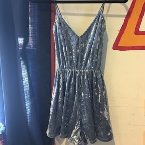 PacSun Blue Velvet Romper