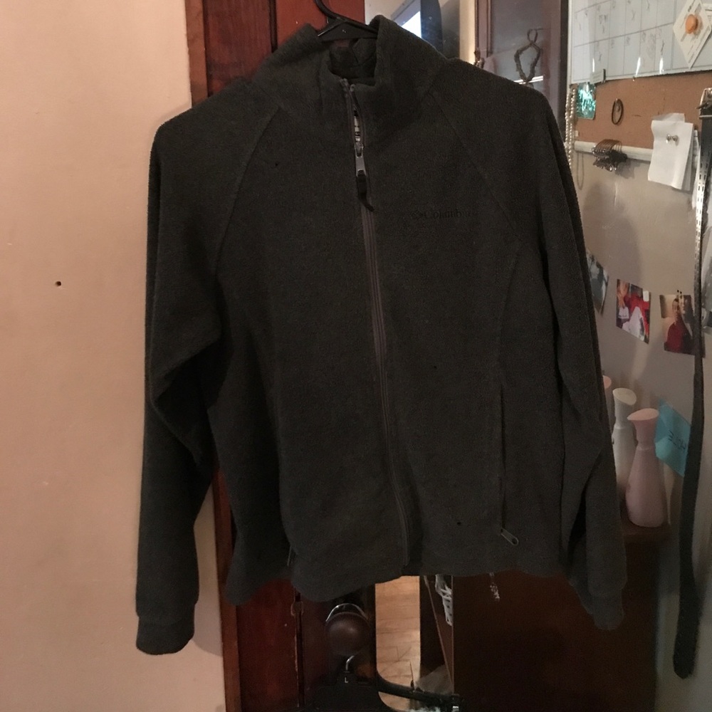 Grey Columbia hood less jacket