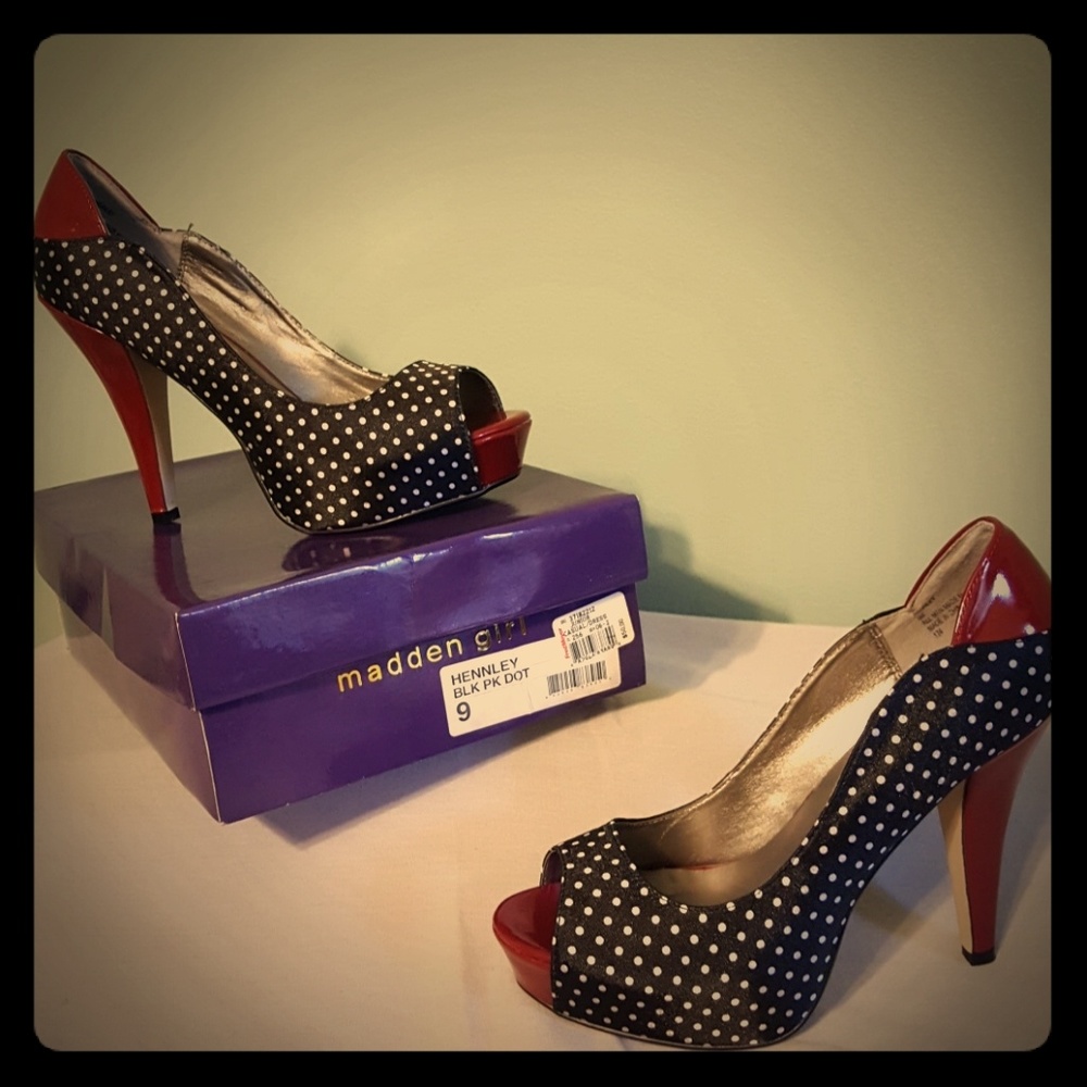 Maden girl polka dot heels