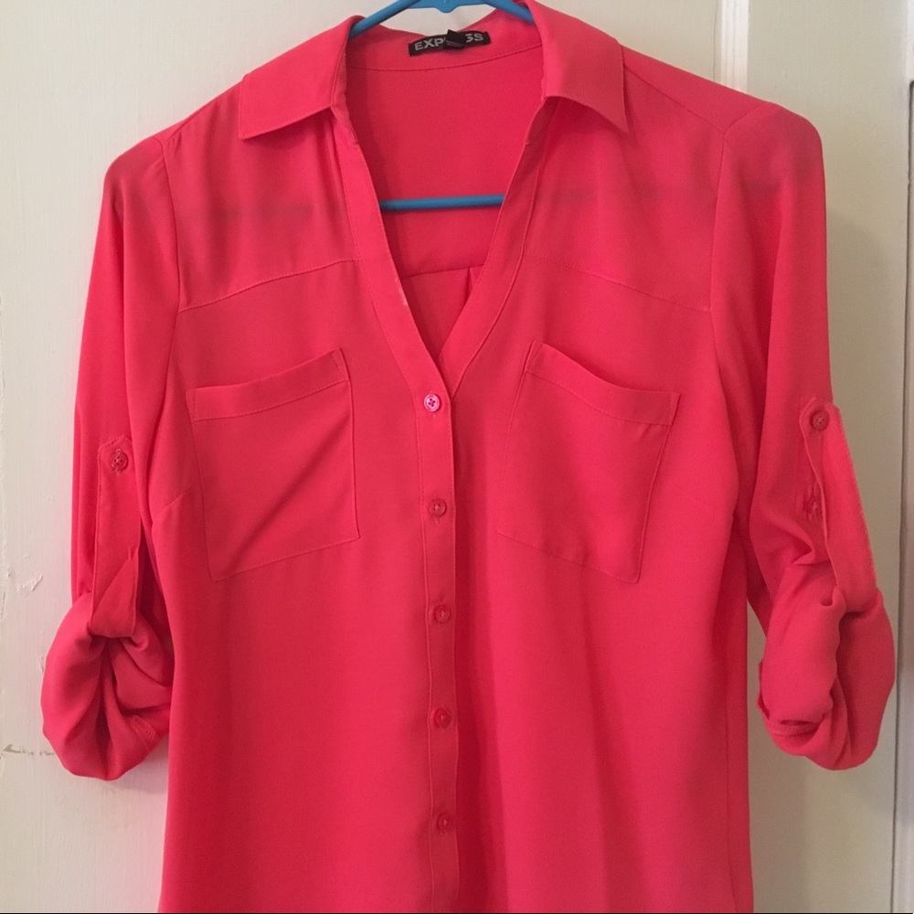 Hot pink button up