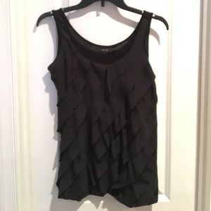 Black ruffled tank top