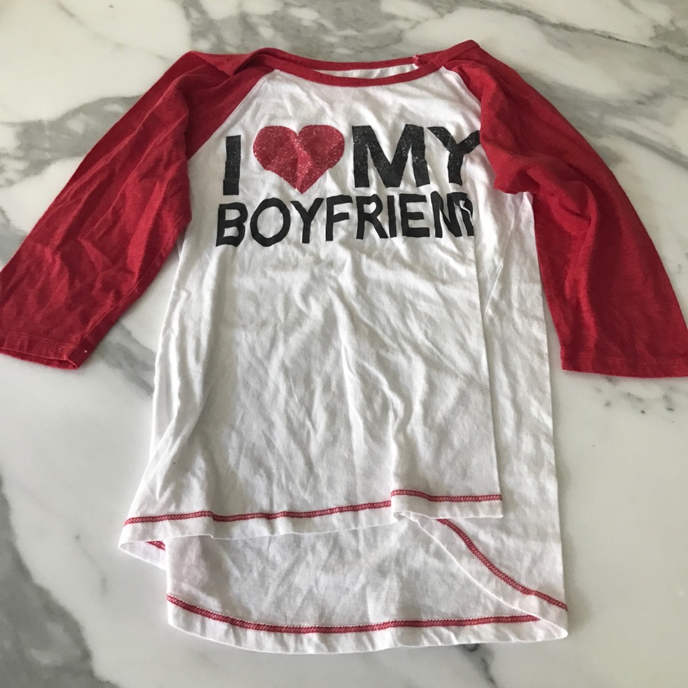 I ❤️ MY BOYFRIEND BASEBALL TEE