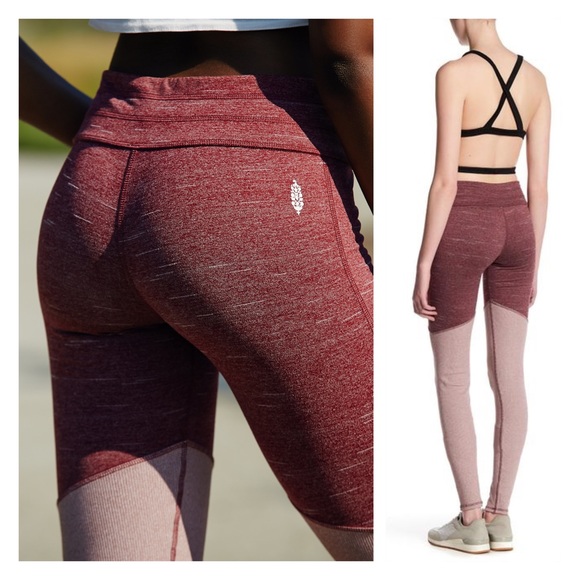 free people • evolution leggings • colorblock wine - Picture 3 of 4