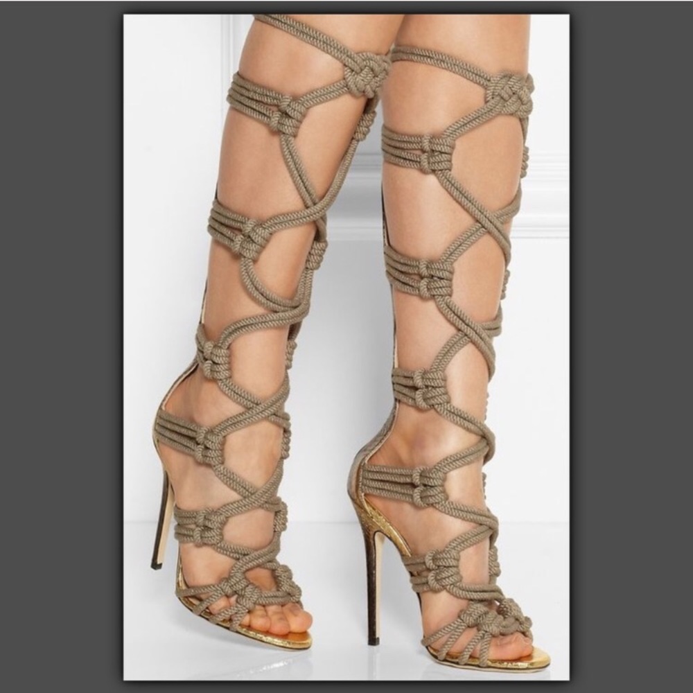 **SOLD**  Designer Inspired Rope Gladiator Sandals - Picture 2 of 8