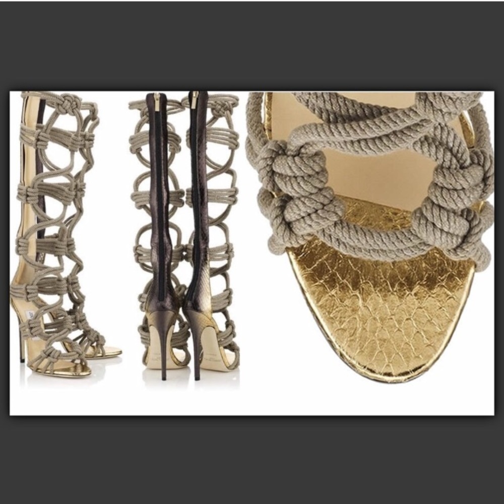 **SOLD**  Designer Inspired Rope Gladiator Sandals - Picture 3 of 8