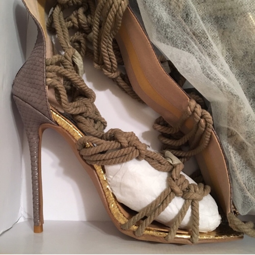 **SOLD**  Designer Inspired Rope Gladiator Sandals - Picture 7 of 8