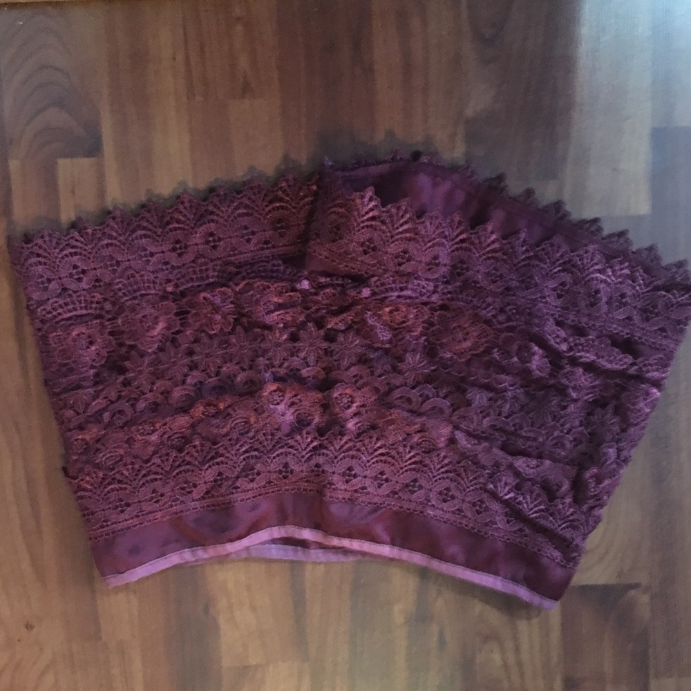 Maroon lace shorts