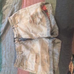 American Flag Jean Shorts