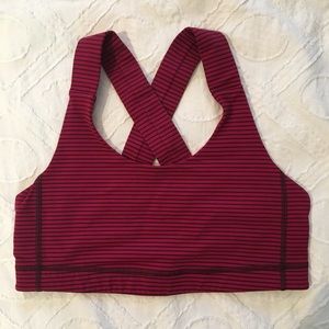 Lululemon red stripe sports bra size 6