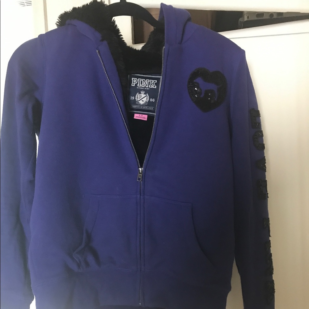 Y2K Victoria's Secret RARE Purple Black Sparkly Hoodie