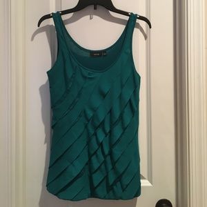 Teal Ruffled tank top