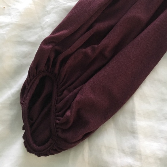 maroon off the shoulder top NWOT - Picture 2 of 3