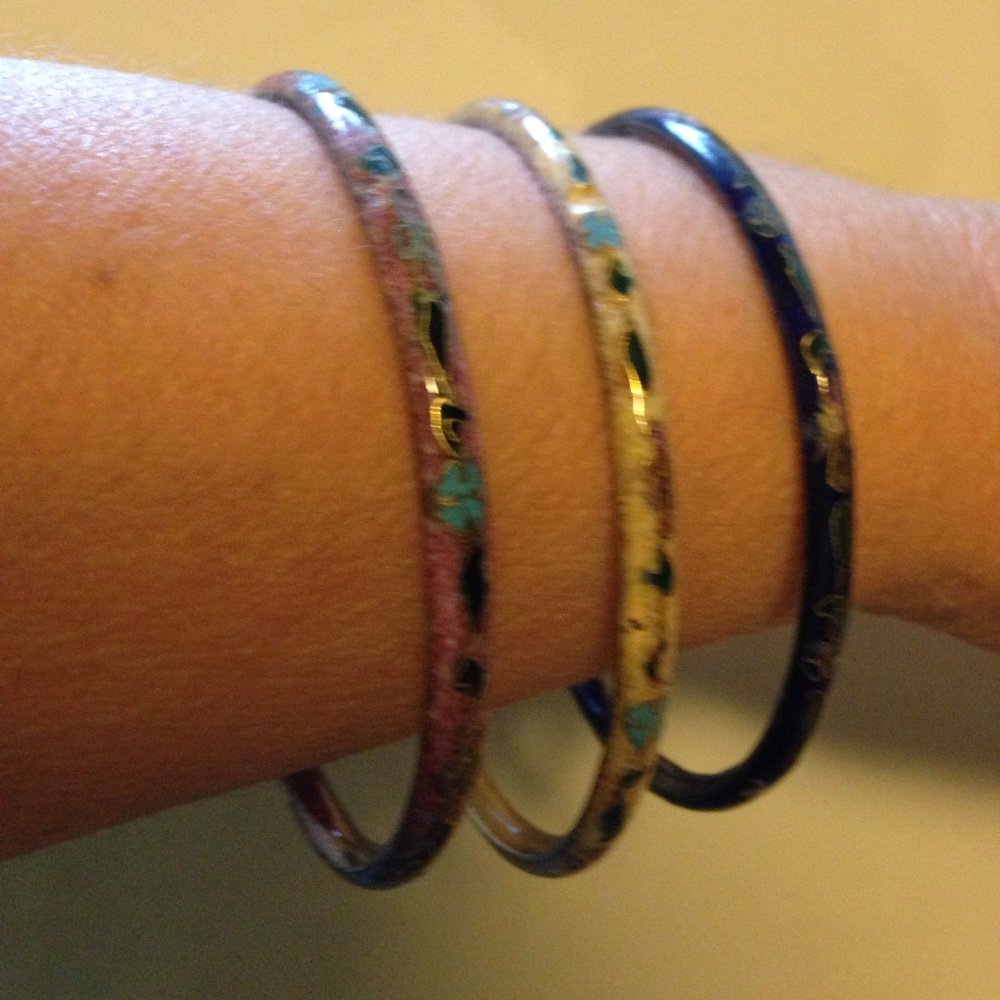 3 for $12 Vintage Cloisonné Bangles