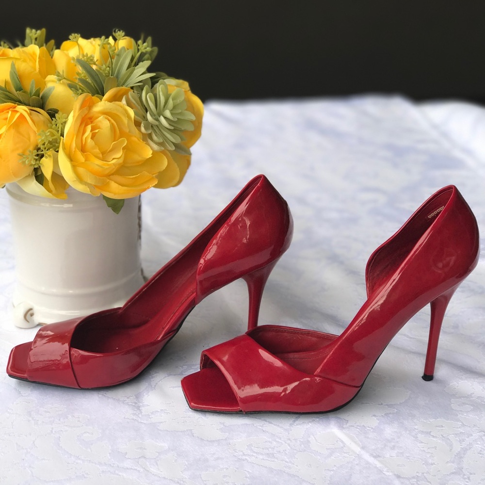 ALDO hot red leather heels 👠