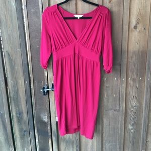 Lewis Cho V Neck Red Dress
