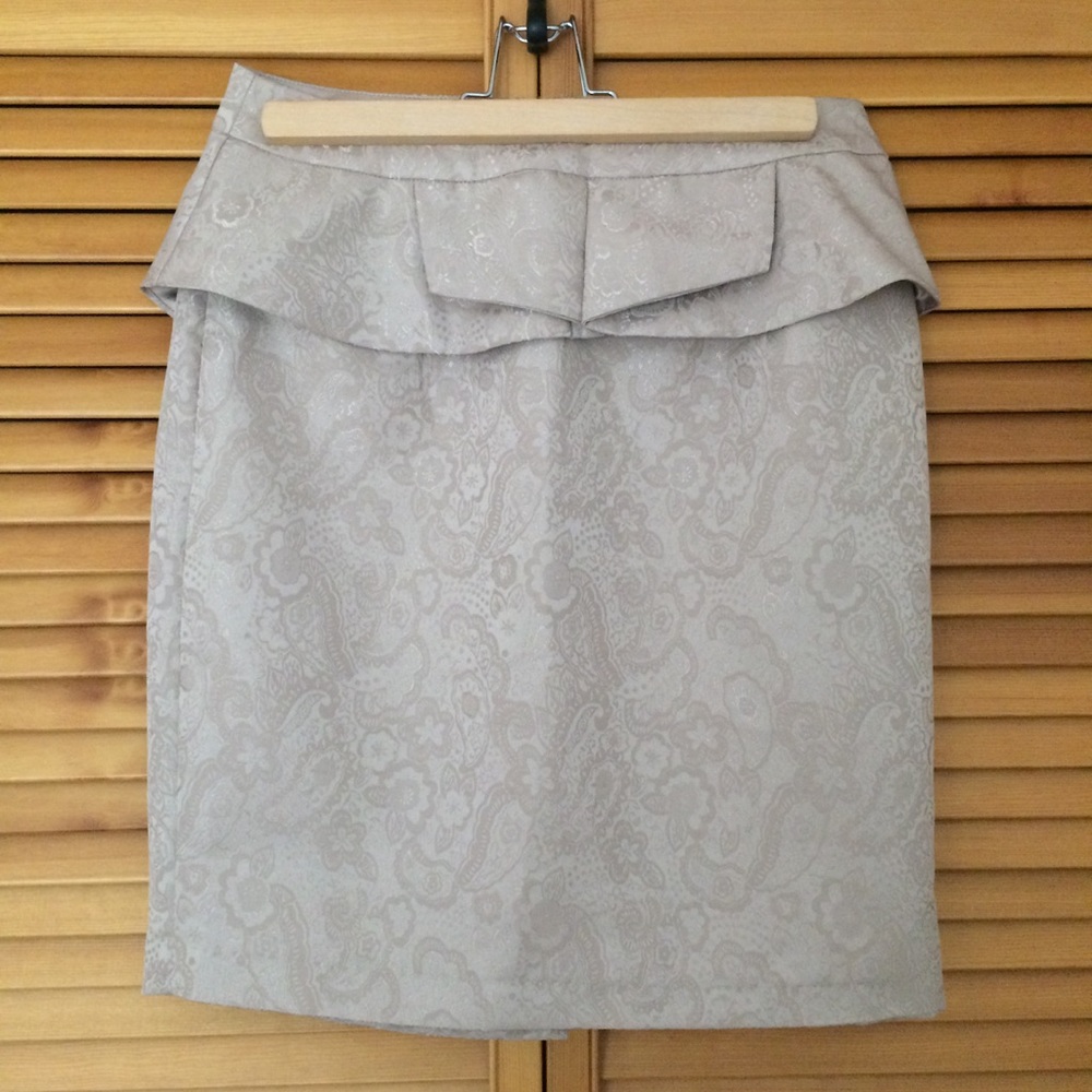 Nude Peplum Skirt