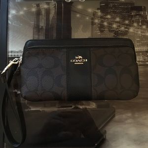 Coach brown Wristlet