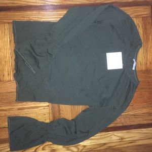 Zara top with elastic bell style sleeves