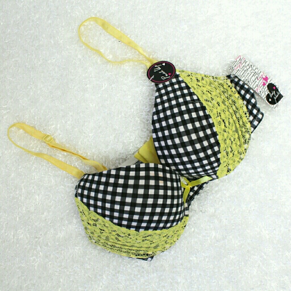 Body Jewels black & white push up bra