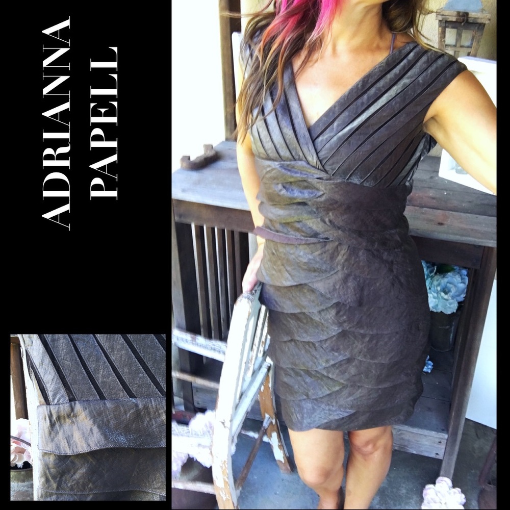 LAYERED A. Papell Bodycon Cocktail Brown Petite