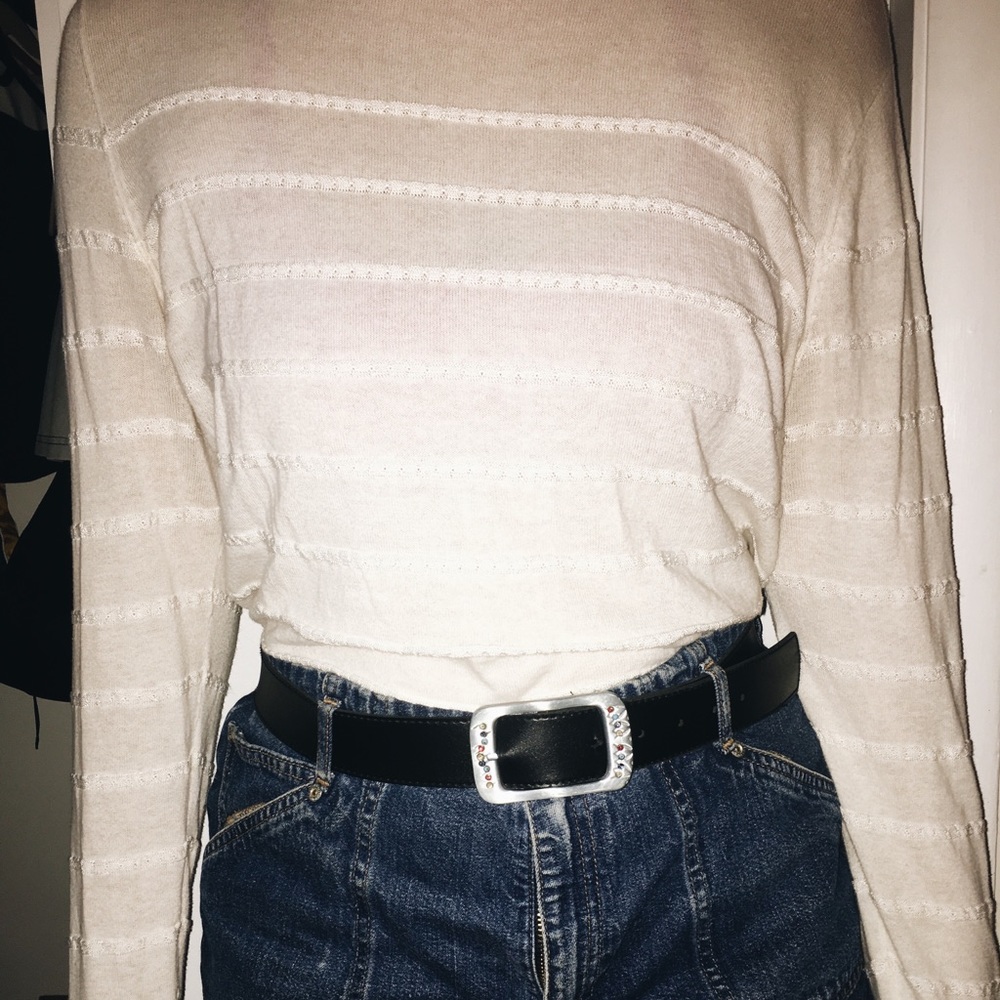 White striped sweater