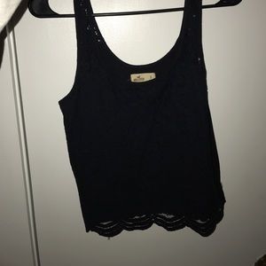 Navy lace top