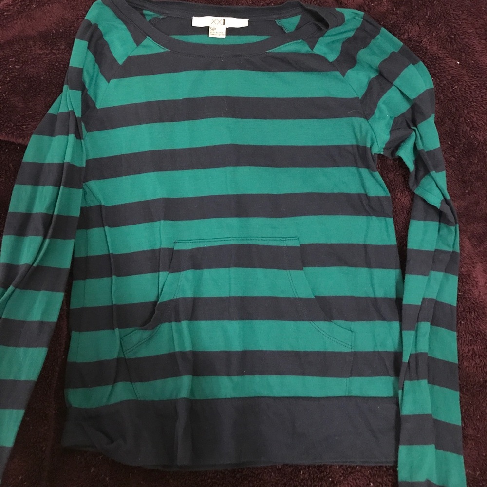 Forever 21 Striped Long sleeve with pocket