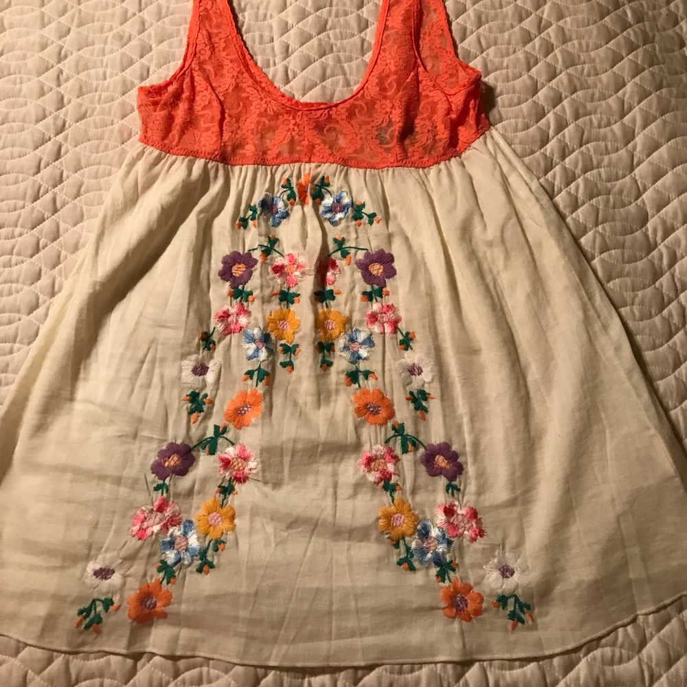 Free People embroidered top.