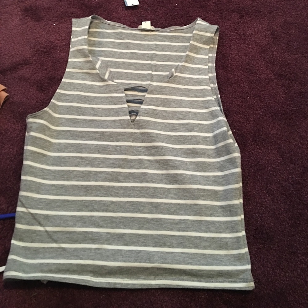 Tags on garage crop top