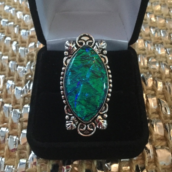 Gem & Mineral Show Jewelry - SPECTACULAR PEACOCK OPALITE RING
