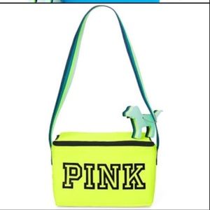 VS pink cooler in neon yellow