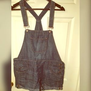 Express Denim Jumper Shorts