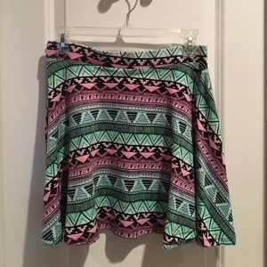 A-line Aztec vibrant skirt