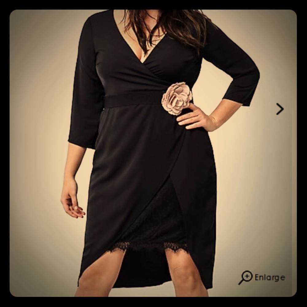 Torrid Faux Wrap Dress with Lace Lining Size 28