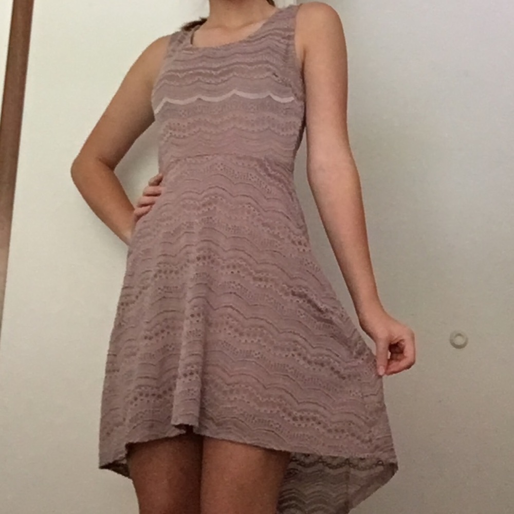 Charlotte Russe: Mauve,high-low, peep back dress