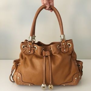 Michael Kors large leather drawstring shoulder bag