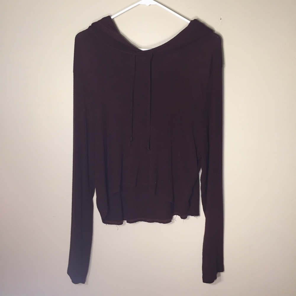 maroon cropped sweatshirt