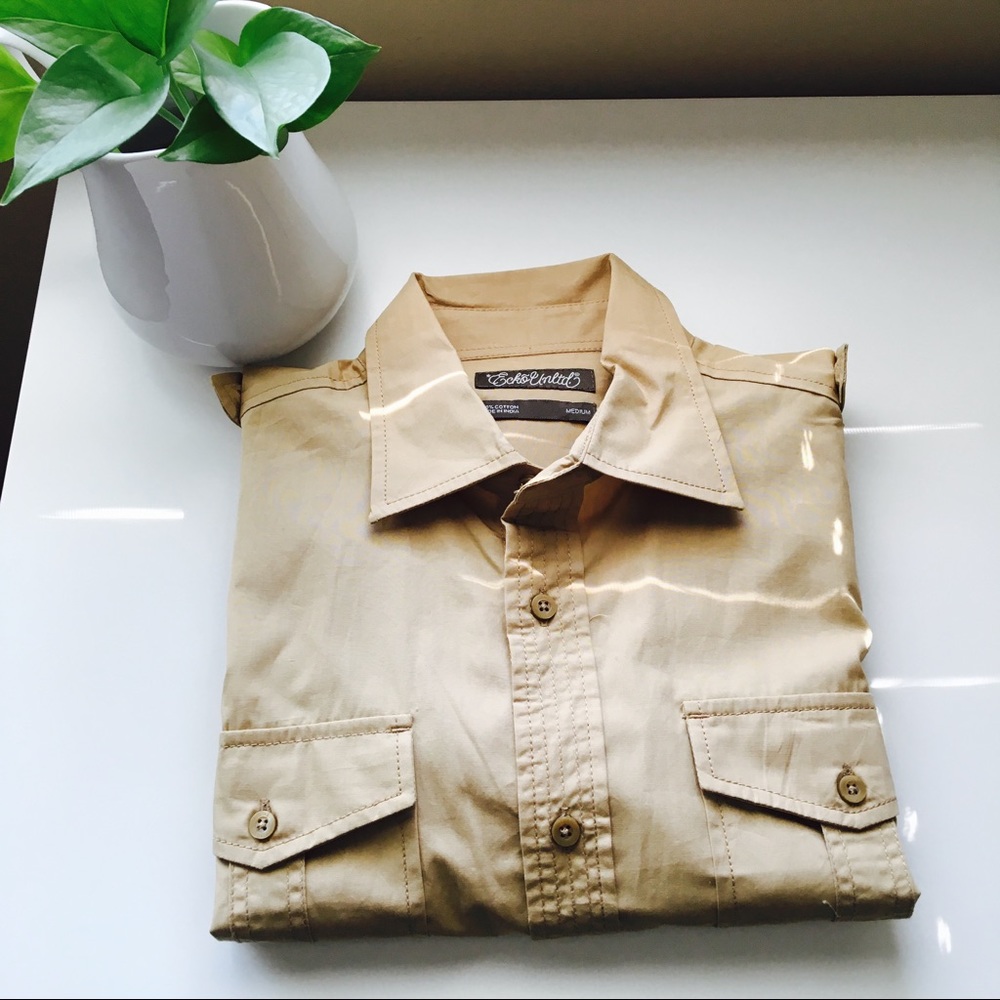 Ecko unlimited coffee short sleeve button up