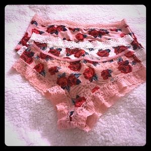 Rose 🌹 Panty Set ❤️🖤💙🖤❤️💙