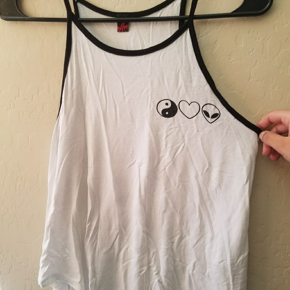 Alien, Heart, Peace Flowy Tank Top