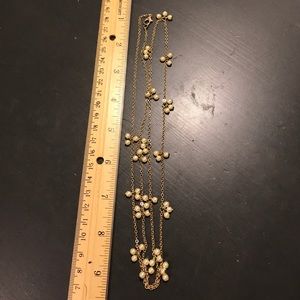 Gold long Pearl necklace