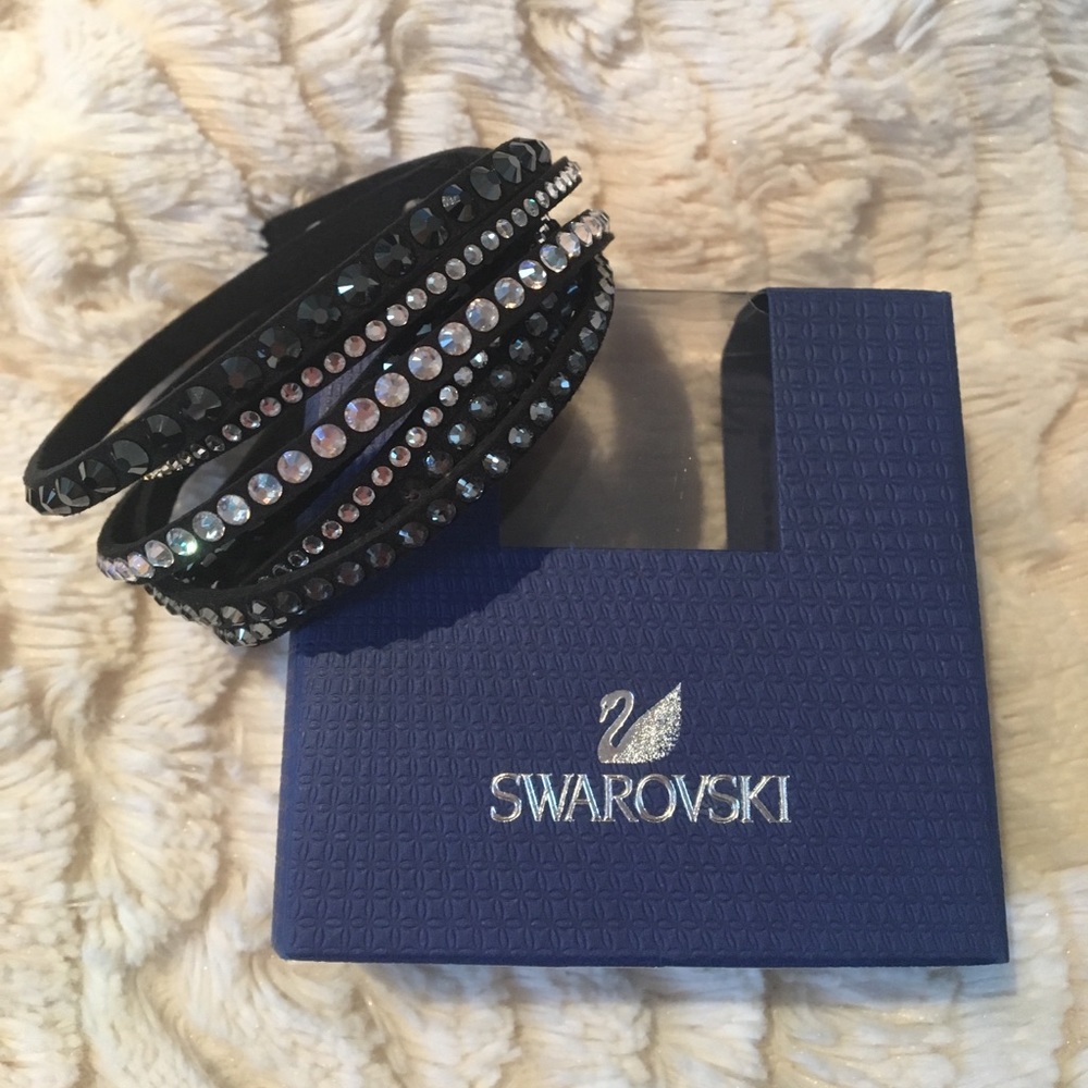 Swarovski black wrap bracelet