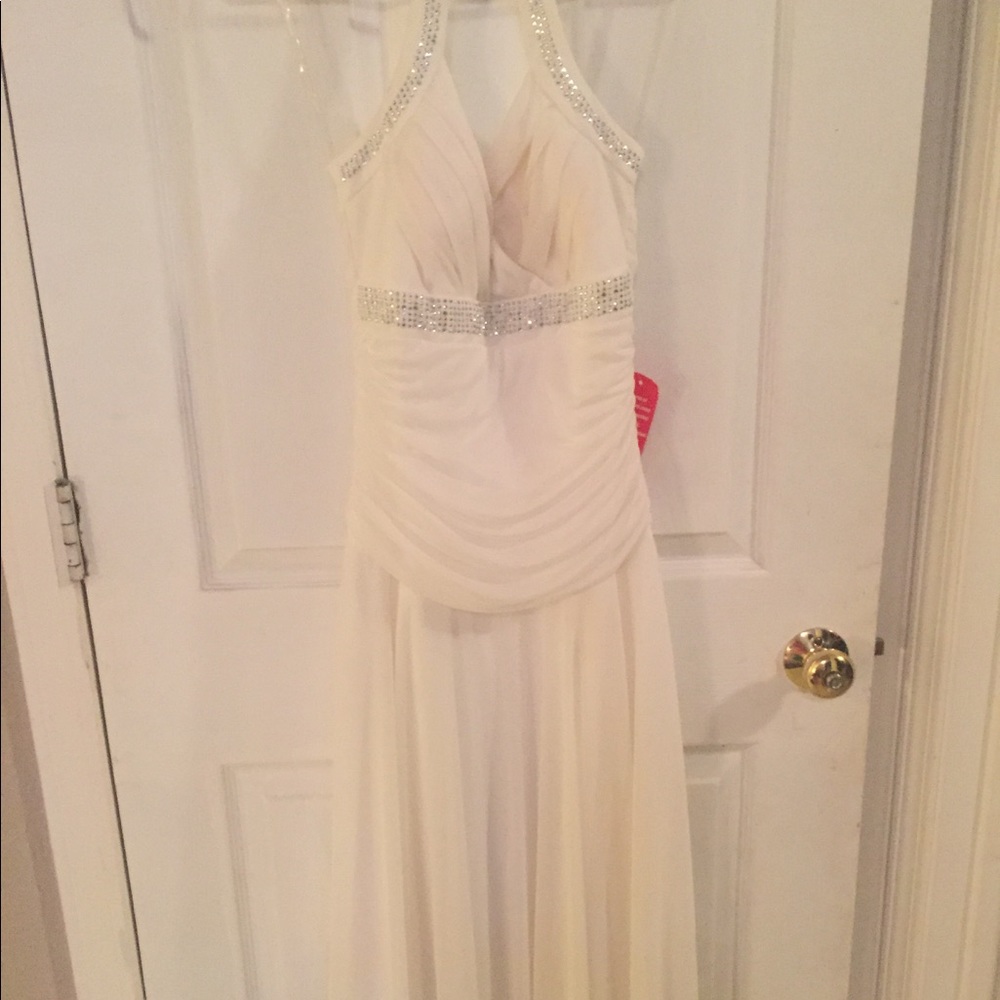 White cocktail halter dress